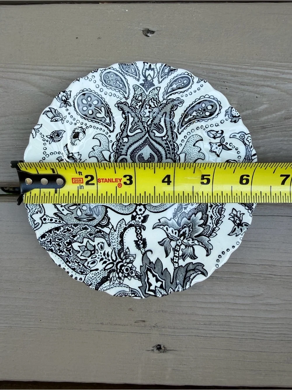 2 X Johnson Brothers Paisley Black and White Bread and Butter Plates
